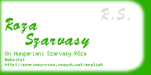 roza szarvasy business card